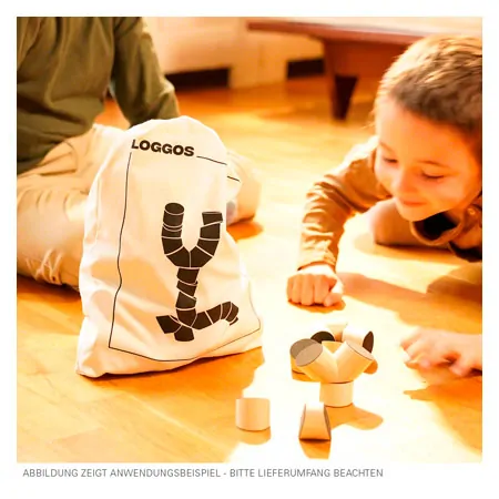 Loggos Holz-Baustein-Set L aus Buchenholz