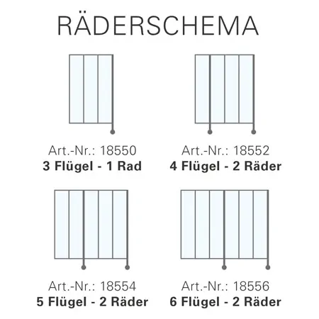 Faltwand flexibel, 3-flgelig, H x B 165 x 90 cm