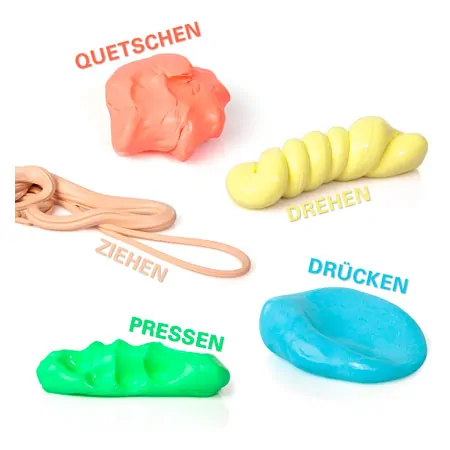 Physioflex Therapie-Knetmasse-Set, 5-tlg., 85 g, je 1x extra weich, weich,mittel, hart, extra hart