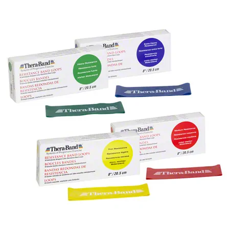 Thera-Band Loop 4er Set,  13 cm, 7,6x20,5 cm, je 1x gelb, rot, grn, blau