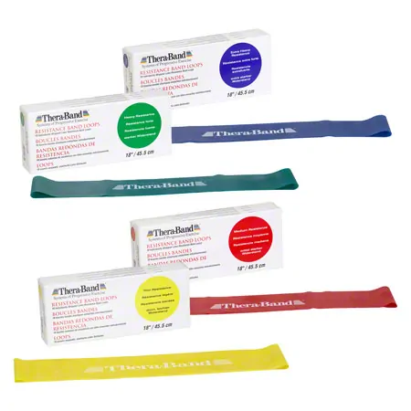 Thera-Band Loop 4er Set,  29 cm, 7,6x45,5 cm, je 1x gelb, rot, grn, blau