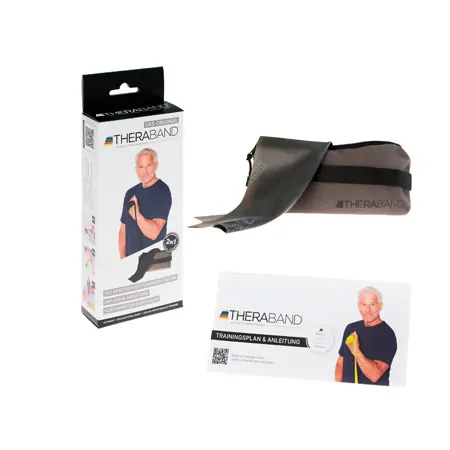 Thera-Band inkl. Tasche und Anleitung, 2,50 m x 12,8 cm, spezial stark, schwarz