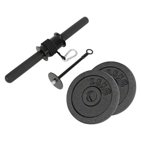 Unterarmtrainer inkl. 2 Hantelscheiben aus Gusseisen, je 2,5 kg