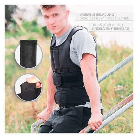 Gewichtsweste Exklusiv mit 38 Gewichtsscken, 10 kg