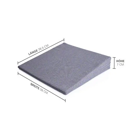 Sport-Tec Sitzkeilkissen mit Reiverschluss, 38x38x7/1 cm,