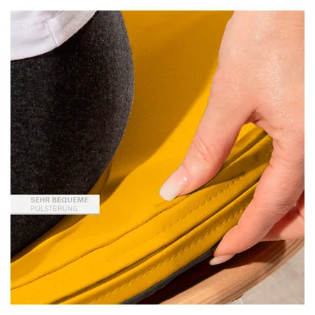 Sitzkissen mit Kunstlederbezug und rutschhemmender Unterseite, � 36 cm