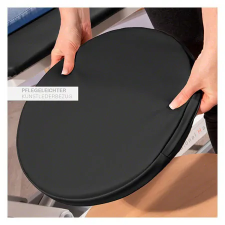Sitzkissen mit Kunstlederbezug und rutschhemmender Unterseite,  36 cm