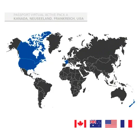 Passport Virtual Active - USB Stick, Pack A (Kanada, Neuseeland, Frankreich, USA)