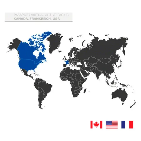 Passport Virtual Active - USB Stick, Pack B (Frankreich, Kanada, USA)