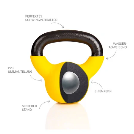 Kettlebell, 4 kg, gelb
