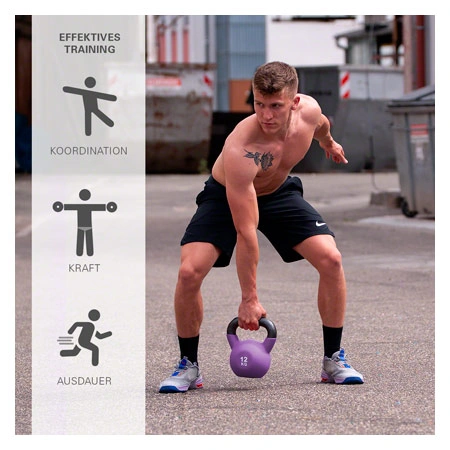 Kettlebell, 12 kg, lila