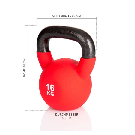 Kettlebell, 16 kg, rot