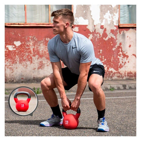 Kettlebell, 16 kg, rot