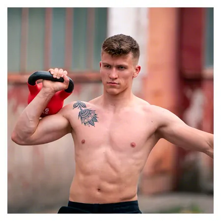 Kettlebell, 16 kg, rot