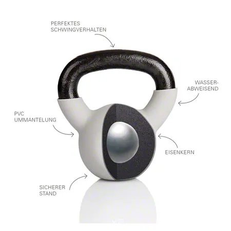 Kettlebell, 6 kg, grau