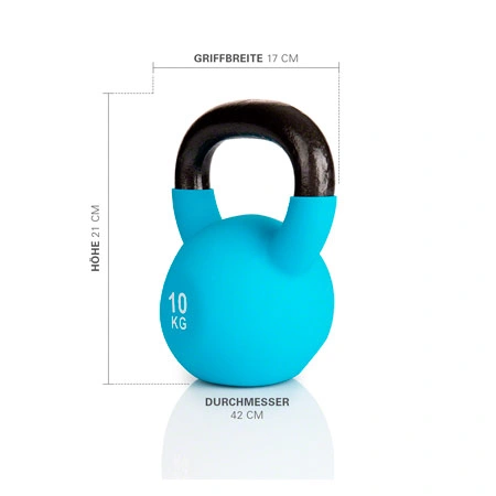 Kettlebell, 10 kg, hellblau