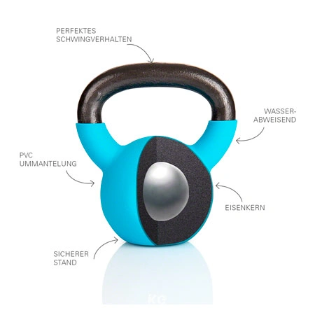 Kettlebell, 10 kg, hellblau