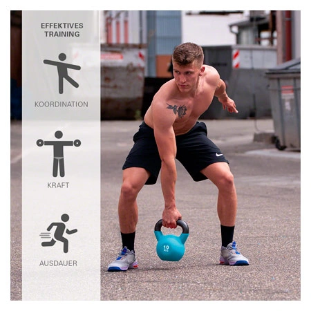 Kettlebell, 10 kg, hellblau