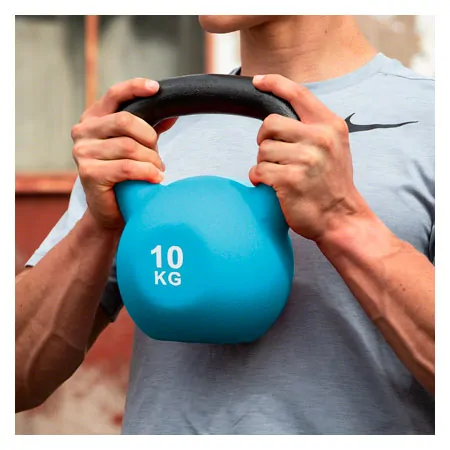 Kettlebell, 10 kg, hellblau