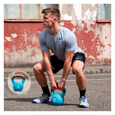 Kettlebell, 10 kg, hellblau