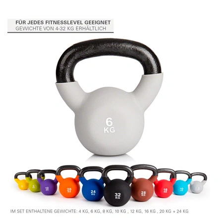 Kettlebells 4-24 kg, 8er Set