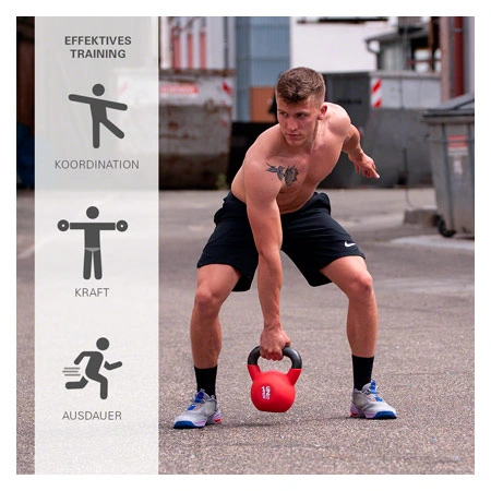 Sport-Tec Kettlebell-Set 9-tlg., 4-24 kg inkl. Ablage