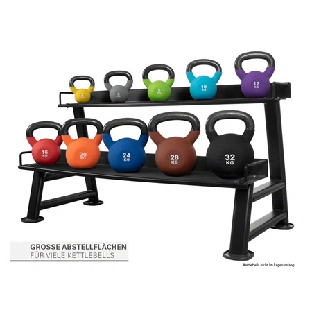 Kettlebell-Stnder mit 2 Ablagen, LxBxH 139x63x74 cm