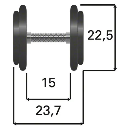Kompakthantel aus Gummi, 15 kg, Stck