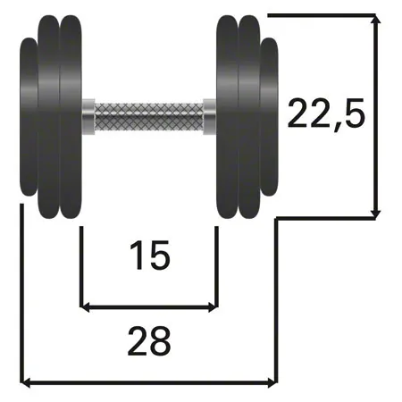 Kompakthantel aus Gummi, 22,5 kg, Stck