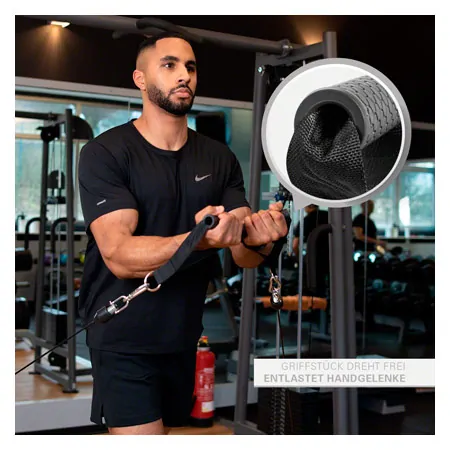Sport-Tec Zuggriff mit Anti-Rutsch, schwarz, 2er Set