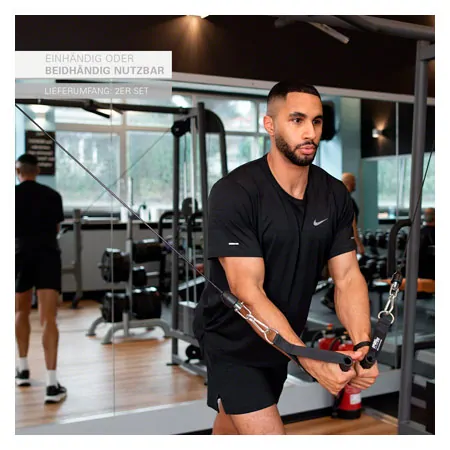 Sport-Tec Zuggriff mit Anti-Rutsch, schwarz, 2er Set