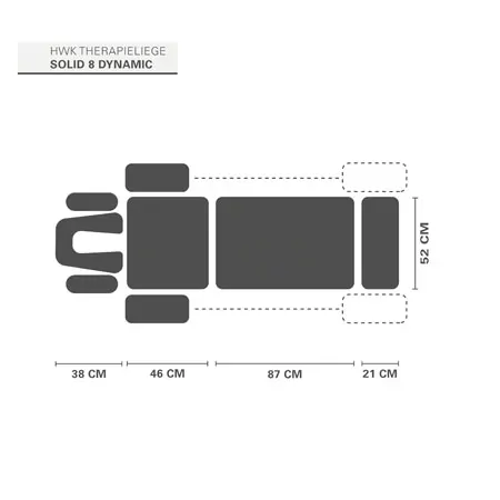 Therapieliege Solid E8 Dynamic nach Dr. Ackermann, 195x52x46-96 cm