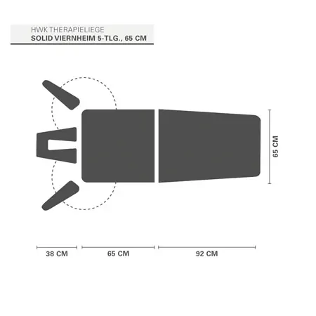HWK Therapieliege Solid Viernheim Akku 5-tlg., Breite: 65 cm