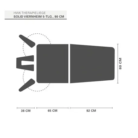 HWK Therapieliege Solid Viernheim Akku 5-tlg., Breite: 80 cm