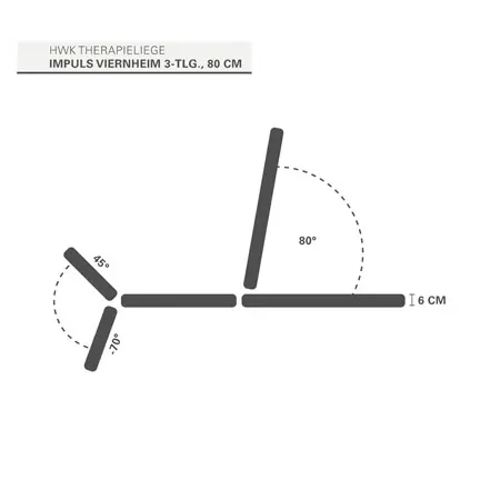 HWK Therapieliege Impuls Viernheim Akku 3-tlg., Breite: 80 cm