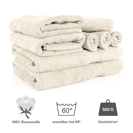 Handtuch Set 8-tlg., 4 Stck 30x30 cm, 2 Stck 140x70 cm und 2 Stck 100x50 cm