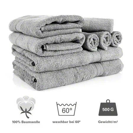 Handtuch Set 8-tlg., 4 Stck 30x30 cm, 2 Stck 140x70 cm und 2 Stck 100x50 cm