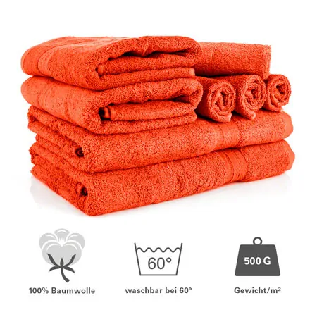 Handtuch Set 8-tlg., 4 Stck 30x30 cm, 2 Stck 140x70 cm und 2 Stck 100x50 cm
