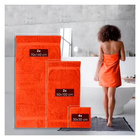 Handtuch Set 8-tlg., 4 Stck 30x30 cm, 2 Stck 140x70 cm und 2 Stck 100x50 cm