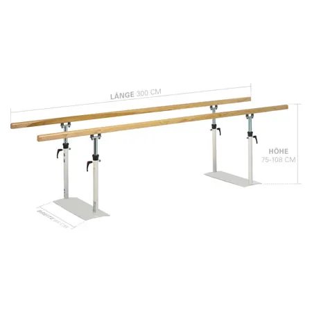 Gehbarren Standard, Holmenlnge 3 m Holme aus Holz