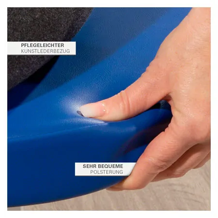 Gymnastikhocker Exklusiv mit Komfort-Polster, � 38 cm, H�he 48 cm, blau, Gestell wei�