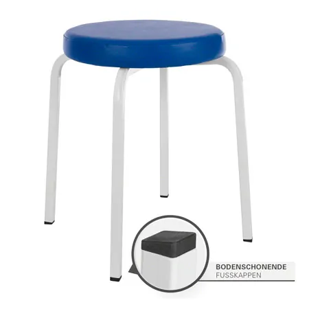 Gymnastikhocker Exklusiv mit Komfort-Polster, � 38 cm, H�he 48 cm, blau, Gestell wei�