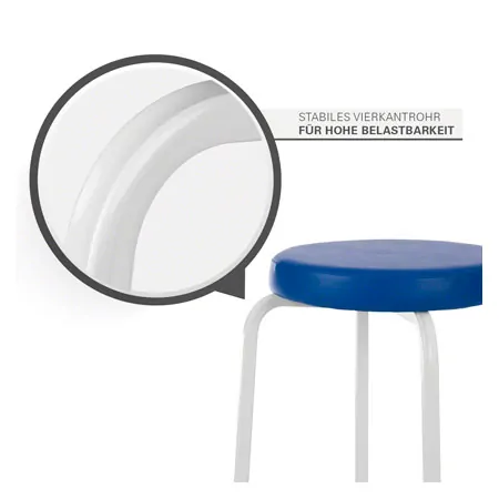 Gymnastikhocker Exklusiv mit Komfort-Polster, � 38 cm, H�he 48 cm, blau, Gestell wei�