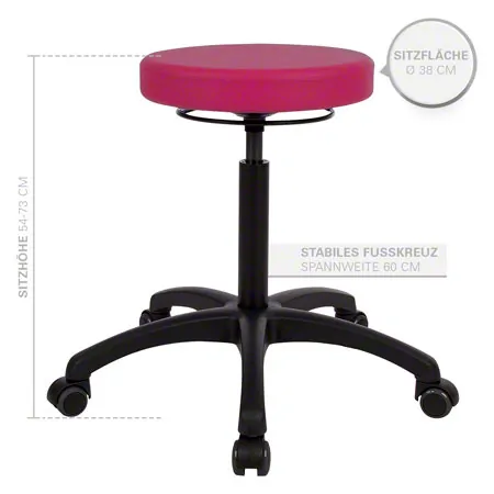 Drehhocker Standard mit Komfort-Polster und Rollen
