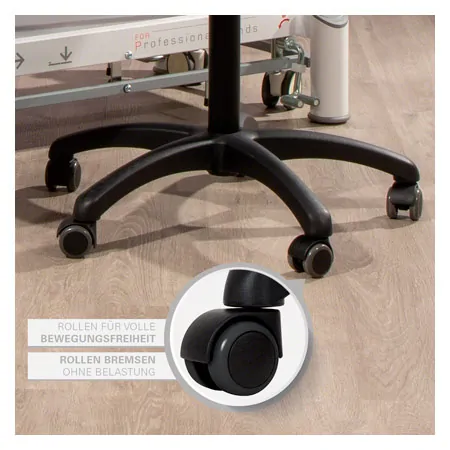 Drehhocker Standard mit Komfort-Polster und Rollen