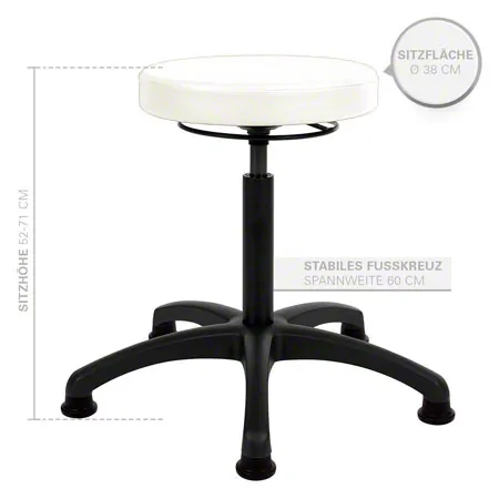 Drehhocker Standard mit Komfort-Polster und Gleitern