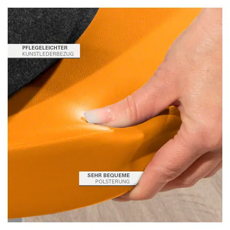 Drehhocker Exklusiv mit Komfort-Polster und Rollen