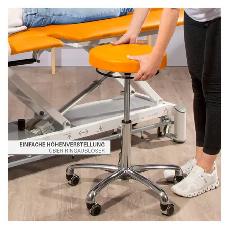 Drehhocker Exklusiv mit Komfort-Polster und Rollen