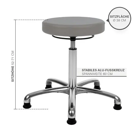 Drehhocker Exklusiv mit Komfort-Polster und Gleitern