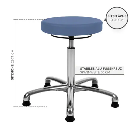Drehhocker Exklusiv mit Komfort-Polster und Gleitern